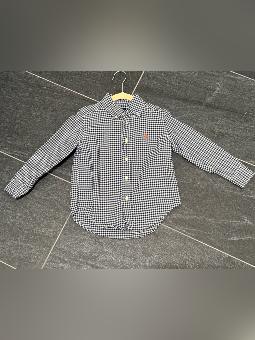 Polo by Ralph Lauren Navy & White Gingham Button Down Shirt